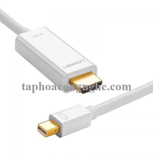 Ugreen 10419 3M màu Trắng Cáp chuyển đổi Mini DP sang HDMI hỗ trợ phân phải 1080P MD101 30010419